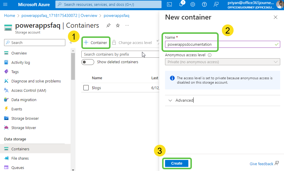 Specify Container Name